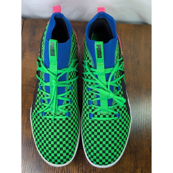 Puma Size 14 Clyde Court Summertime Fluorescent Green Basketball 192893-01 Shoe
